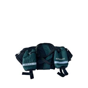 large Performance Fanny belt green black 19"x8"adj belt‎ 1 zip 2 bottles unisex
